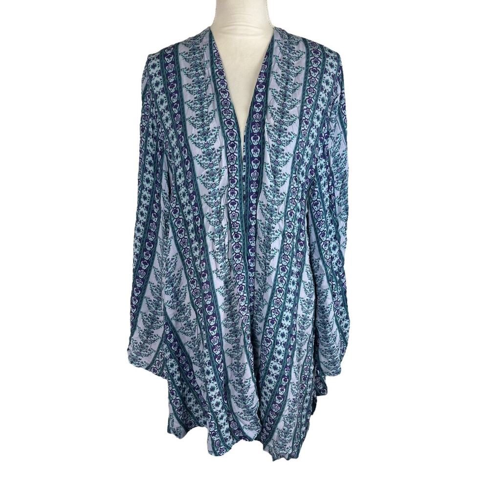 Anthropologie Bel Kazan Printed Handcrafted Kimono Boho Artisan One Size NWT